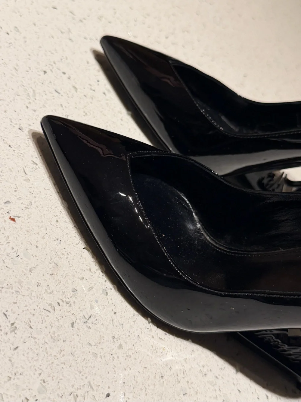 Saint Laurent Patent Pointed-Toe Stiletto Pumps with Sculpted Heel - Picture 5 of 10